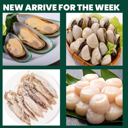 New Seafood Arrivals This Week | Mussels, Clams, Squid & Scallops